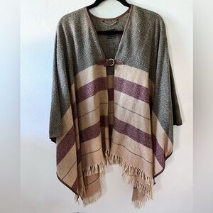 massimo dutti brown tan wool cape poncho